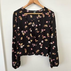 Long Sleeve Floral Print Top